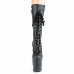 Pleaser Exotic Dancing FLAMINGO-1050WR - Blk Faux Leather/Blk Faux Leather