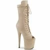 Pleaser Exotic Dancing FLAMINGO-1051FS - Beige Faux Suede/Beige Faux Suede