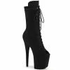 Pleaser FLAMINGO-1051FS - Blk Faux Suede/Blk Faux Suede