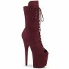 Pleaser FLAMINGO-1051FS - Burgundy Faux Suede/Burgundy Faux Suede Exotic Dancing