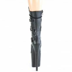 Pleaser Exotic Dancing FLAMINGO-1053 - Blk Faux Leather/Blk Faux Leather