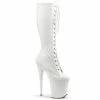 Pleaser FLAMINGO-2023 - Wht Str Faux Leather/Wht