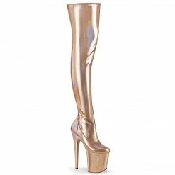 Pleaser Exotic Dancing FLAMINGO-3000HWR - Rose Gold Str. Holo/Rose Gold Holo