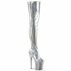 Pleaser FLAMINGO-3000HWR - Slv Str. Holo/Slv Holo Exotic Dancing