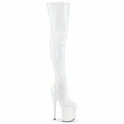 Pleaser FLAMINGO-3000HWR - Wht Str. Holo/Wht Holo Exotic Dancing