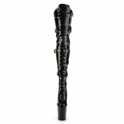 Pleaser FLAMINGO-3028 - Blk Str Pat/Blk Exotic Dancing