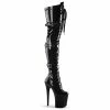 Pleaser FLAMINGO-3028 - Blk Str Pat/Blk Exotic Dancing