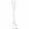 Pleaser FLAMINGO-4000 - Wht Str. Pat/Wht Exotic Dancing
