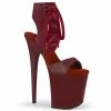 Pleaser FLAMINGO-800-14 - Burgundy Faux Leather/Burgundy Matte