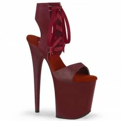 Pleaser FLAMINGO-800-14 - Burgundy Faux Leather/Burgundy Matte