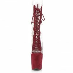 Pleaser FLAMINGO-800-34FS - Clr-Burgundy Faux Suede/Burgundy Suede
