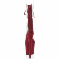 Pleaser FLAMINGO-800-34FS - Clr-Burgundy Faux Suede/Burgundy Suede