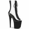 Pleaser FLAMINGO-800-34FS - Clr-Blk Faux Suede/Blk Faux Suede Exotic Dancing