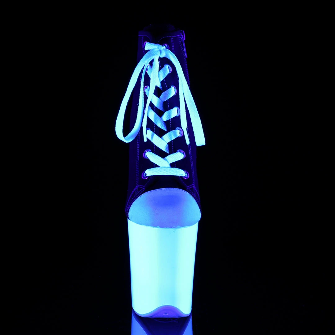 Pleaser FLAMINGO-800SK-02 - Blk Canvas/Neon White 4 Pleaser FLAMINGO-800SK-02 - Blk Canvas/Neon White