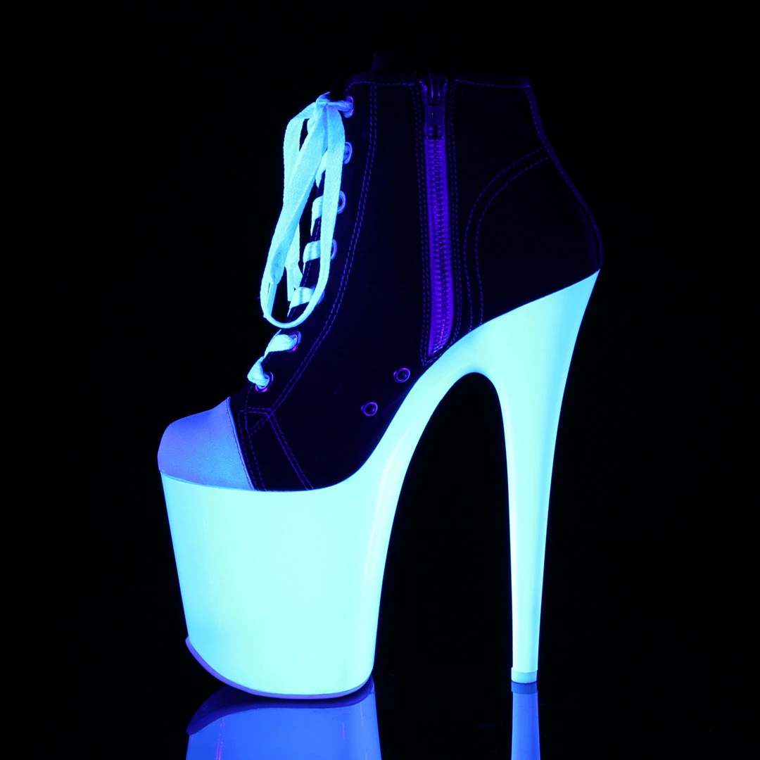 Pleaser FLAMINGO-800SK-02 - Blk Canvas/Neon White 5 Pleaser FLAMINGO-800SK-02 - Blk Canvas/Neon White