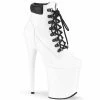Pleaser FLAMINGO-800TL-02 - Wht Nubuck Faux Leather/Wht Matte Exotic Dancing