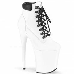 Pleaser FLAMINGO-800TL-02 - Wht Nubuck Faux Leather/Wht Matte Exotic Dancing