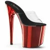 Pleaser Exotic Dancing FLAMINGO-801 - Clr/Red Chrome