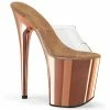 Pleaser FLAMINGO-801 - Clr/Rose Gold Chrome Exotic Dancing