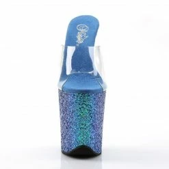 Pleaser Exotic Dancing FLAMINGO-801LG - Clr/Blue Holo Glitter