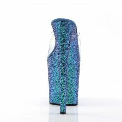 Pleaser Exotic Dancing FLAMINGO-801LG - Clr/Blue Holo Glitter