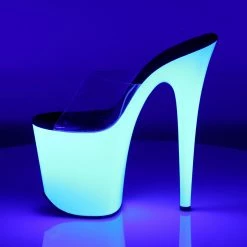 Pleaser FLAMINGO-801UV - Clr/Neon Wht 9 Pleaser FLAMINGO-801UV - Clr/Neon Wht