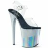 Pleaser Exotic Dancing FLAMINGO-808-2HGM - Clr/Slv Glitter-Hologram