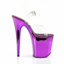 Pleaser FLAMINGO-808 - Clr/Purple Chrome Exotic Dancing