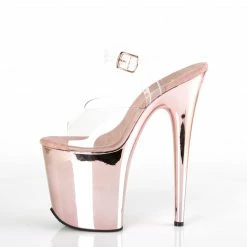 Pleaser FLAMINGO-808 - Clr/Rose Gold Chrome Exotic Dancing