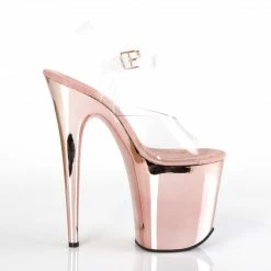 Pleaser FLAMINGO-808 - Clr/Rose Gold Chrome Exotic Dancing