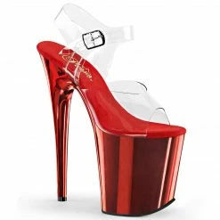 Pleaser Exotic Dancing FLAMINGO-808 - Clr/Red Chrome