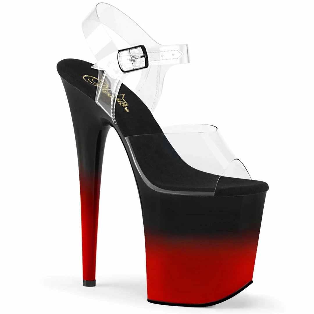 Pleaser FLAMINGO-808BR-H - Clr/Blk-Red Exotic Dancing 3 Pleaser FLAMINGO-808BR-H - Clr/Blk-Red Exotic Dancing