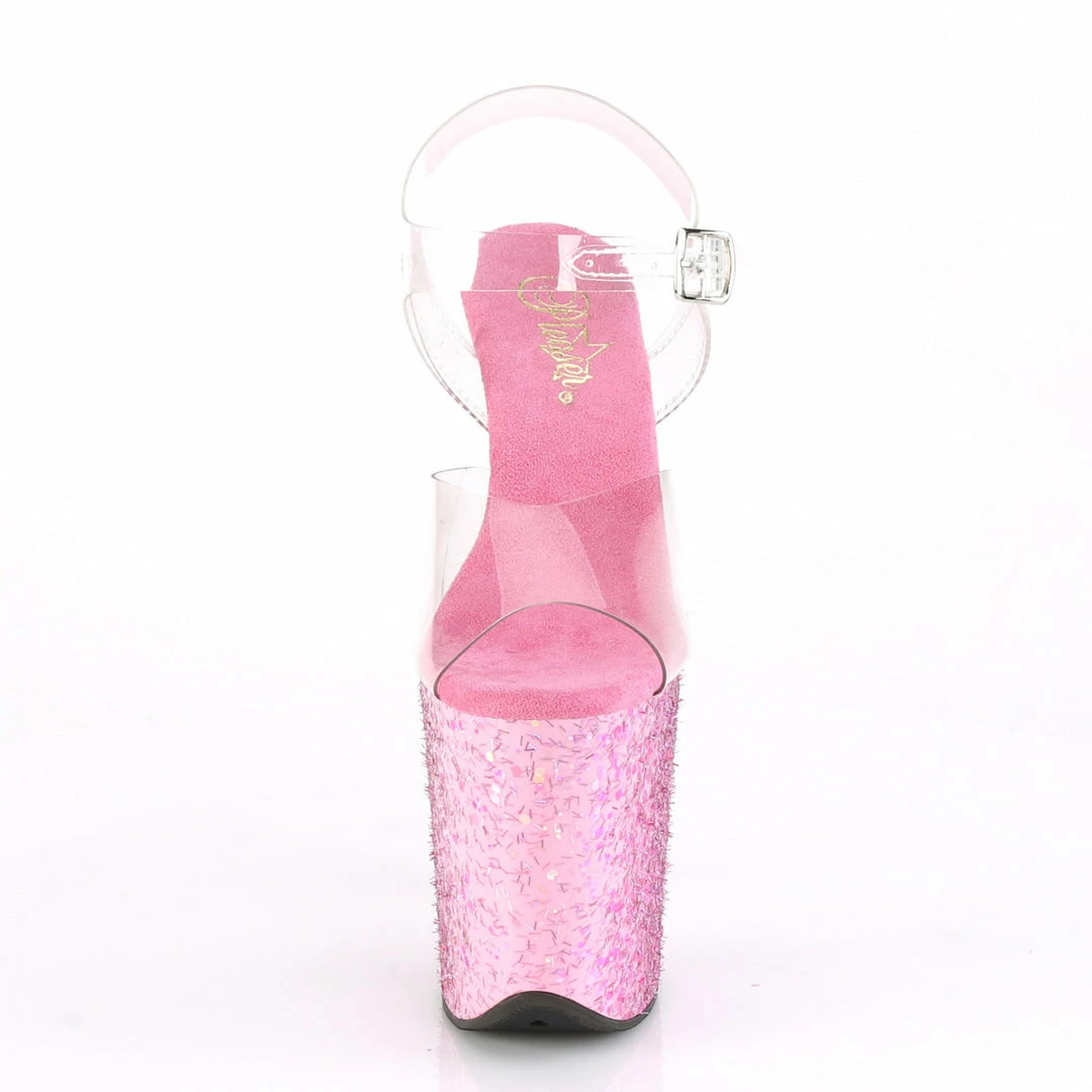 Pleaser FLAMINGO-808CF - Clr/Pink Confetti 4 Pleaser FLAMINGO-808CF - Clr/Pink Confetti