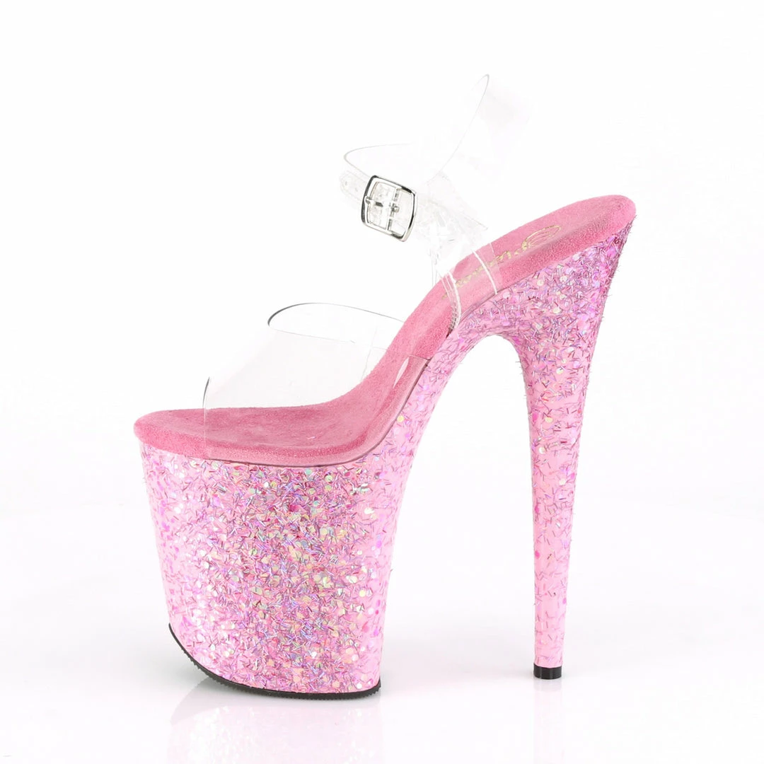 Pleaser FLAMINGO-808CF - Clr/Pink Confetti 5 Pleaser FLAMINGO-808CF - Clr/Pink Confetti
