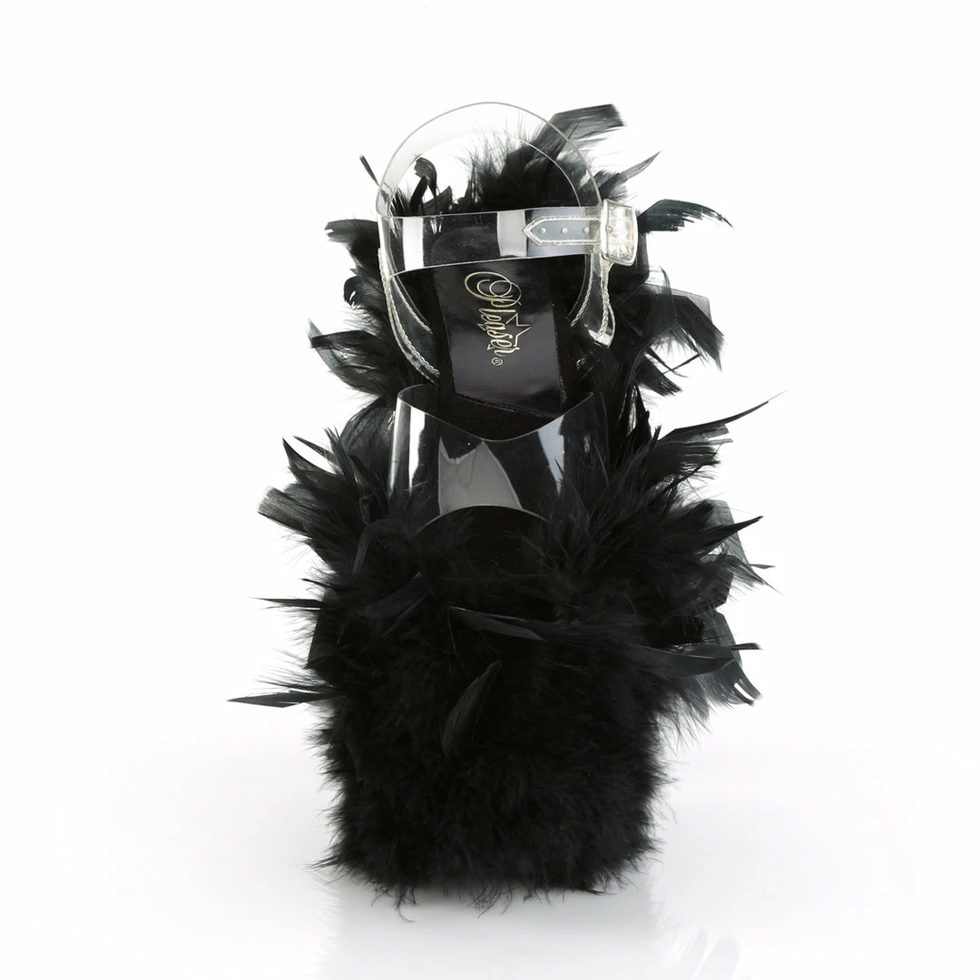 Pleaser FLAMINGO-808F - Clr/Blk Marabou Feather Exotic Dancing 4 Pleaser FLAMINGO-808F - Clr/Blk Marabou Feather Exotic Dancing
