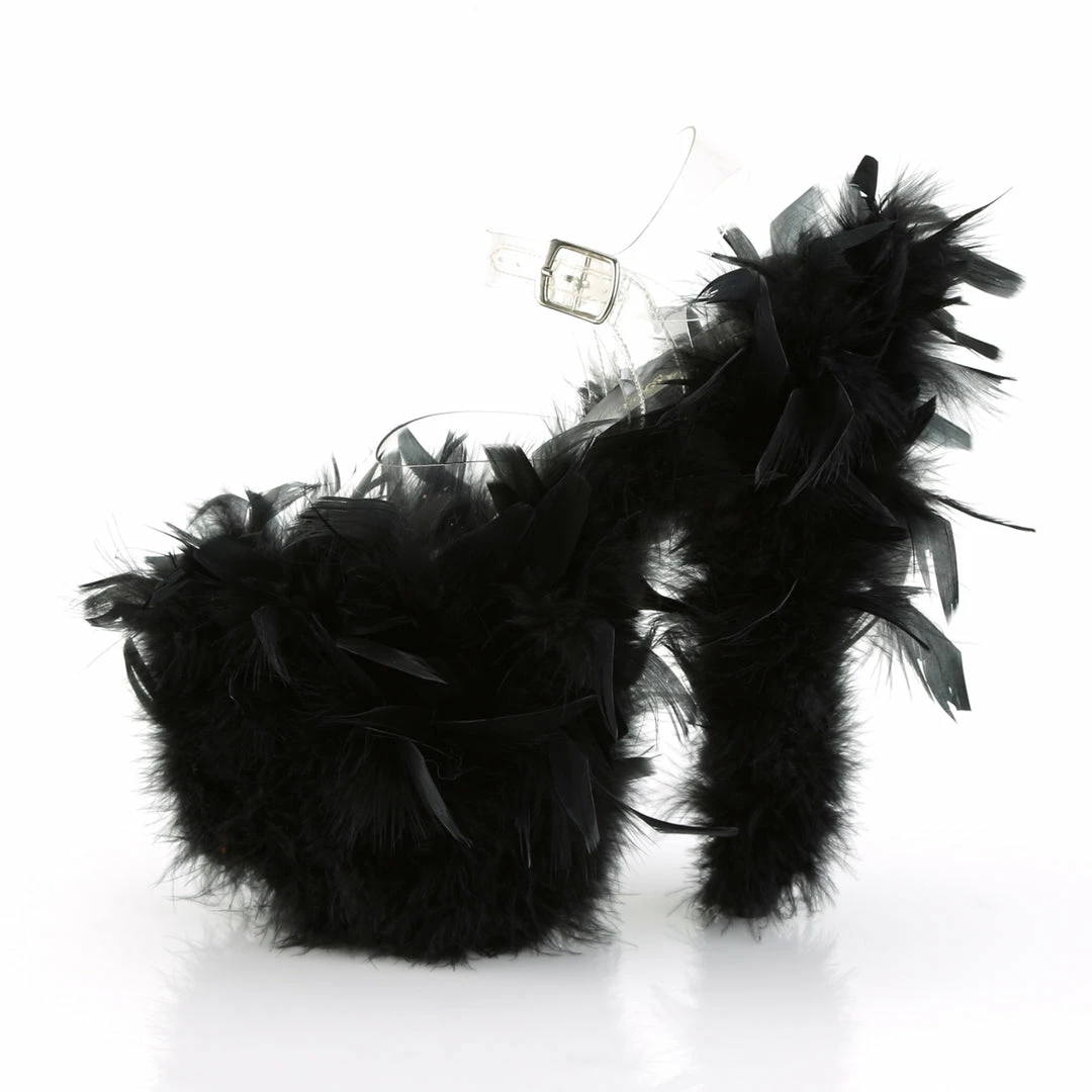 Pleaser FLAMINGO-808F - Clr/Blk Marabou Feather Exotic Dancing 5 Pleaser FLAMINGO-808F - Clr/Blk Marabou Feather Exotic Dancing