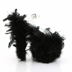 Pleaser FLAMINGO-808F - Clr/Blk Marabou Feather Exotic Dancing 11 Pleaser FLAMINGO-808F - Clr/Blk Marabou Feather Exotic Dancing