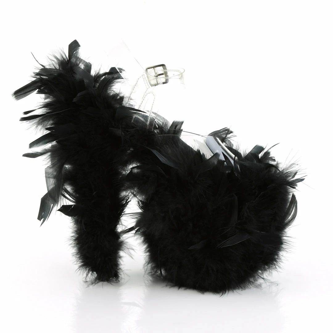 Pleaser FLAMINGO-808F - Clr/Blk Marabou Feather Exotic Dancing 7 Pleaser FLAMINGO-808F - Clr/Blk Marabou Feather Exotic Dancing