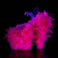 Pleaser Exotic Dancing FLAMINGO-808F - Clr/Neon H. Pink Marabou Feather