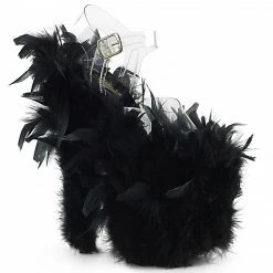 Pleaser FLAMINGO-808F - Clr/Blk Marabou Feather Exotic Dancing