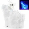 Pleaser FLAMINGO-808F - Clr/Neon Wht Marabou Feather Exotic Dancing