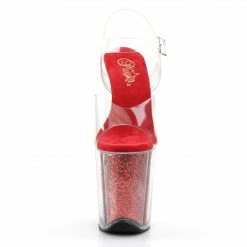 Pleaser FLAMINGO-808G - Clr/Red Glitter