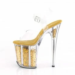 Pleaser FLAMINGO-808GF - Clr/Gold Multi Glitter Exotic Dancing