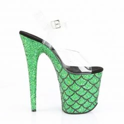 Pleaser FLAMINGO-808MSLG - Clr/Green Multi Glitter Exotic Dancing 11 Pleaser FLAMINGO-808MSLG - Clr/Green Multi Glitter Exotic Dancing