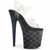 Pleaser FLAMINGO-808MSLG - Clr/Blk Multi Glitter 2 Pleaser FLAMINGO-808MSLG - Clr/Blk Multi Glitter