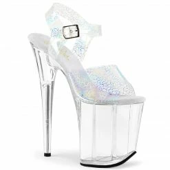 Pleaser Exotic Dancing FLAMINGO-808N-CK - Slv Cracker Hologram TPU/Clr