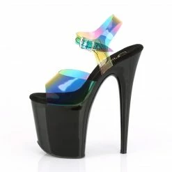 Pleaser FLAMINGO-808RB - Rainbow PVC/Blk Exotic Dancing