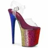 Pleaser Exotic Dancing FLAMINGO-808RBG - Clr/Rainbow Glitter