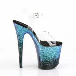 Pleaser FLAMINGO-808SS - Clr/Blk-Blue Multi Glitter