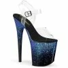 Pleaser FLAMINGO-808SS - Clr/Blk-Blue Multi Glitter 1 Pleaser FLAMINGO-808SS - Clr/Blk-Blue Multi Glitter
